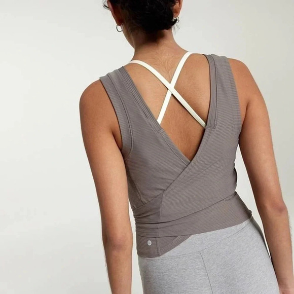 Women’s Dark Grey Calia Crop Wrap and Tie Tank assorted sizes - Picture 2 of 6